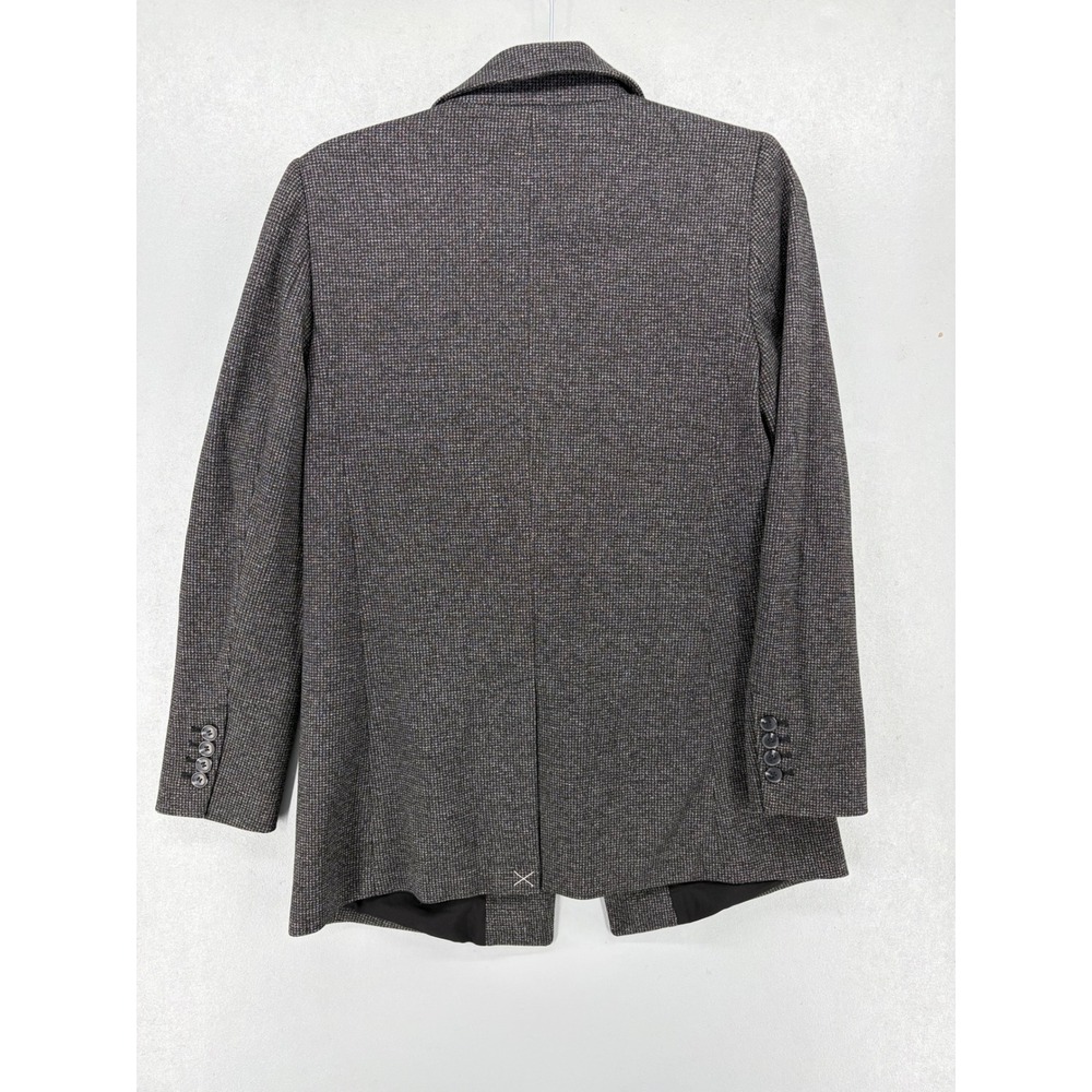 LOFT Womens Blazer Gray Black Micro Check Textured One Button‎ 4 - Picture 3 of 5